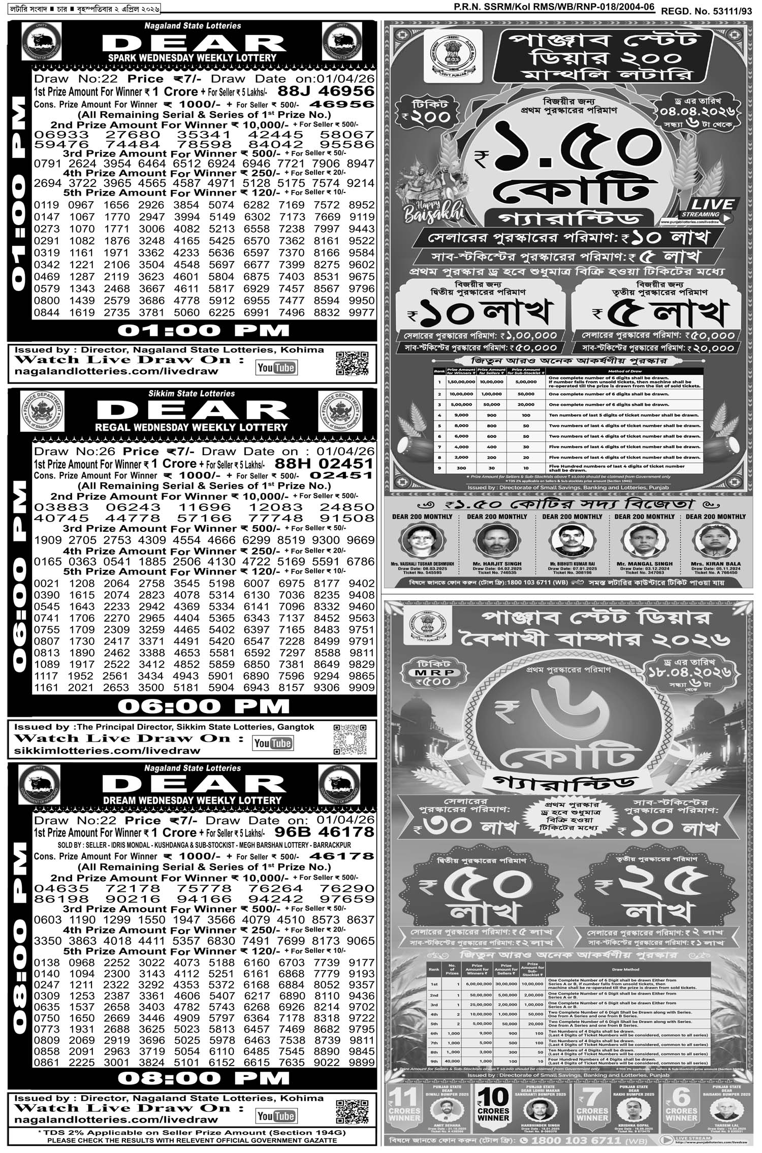 Lottery Sambad E-Paper 02 April 2026