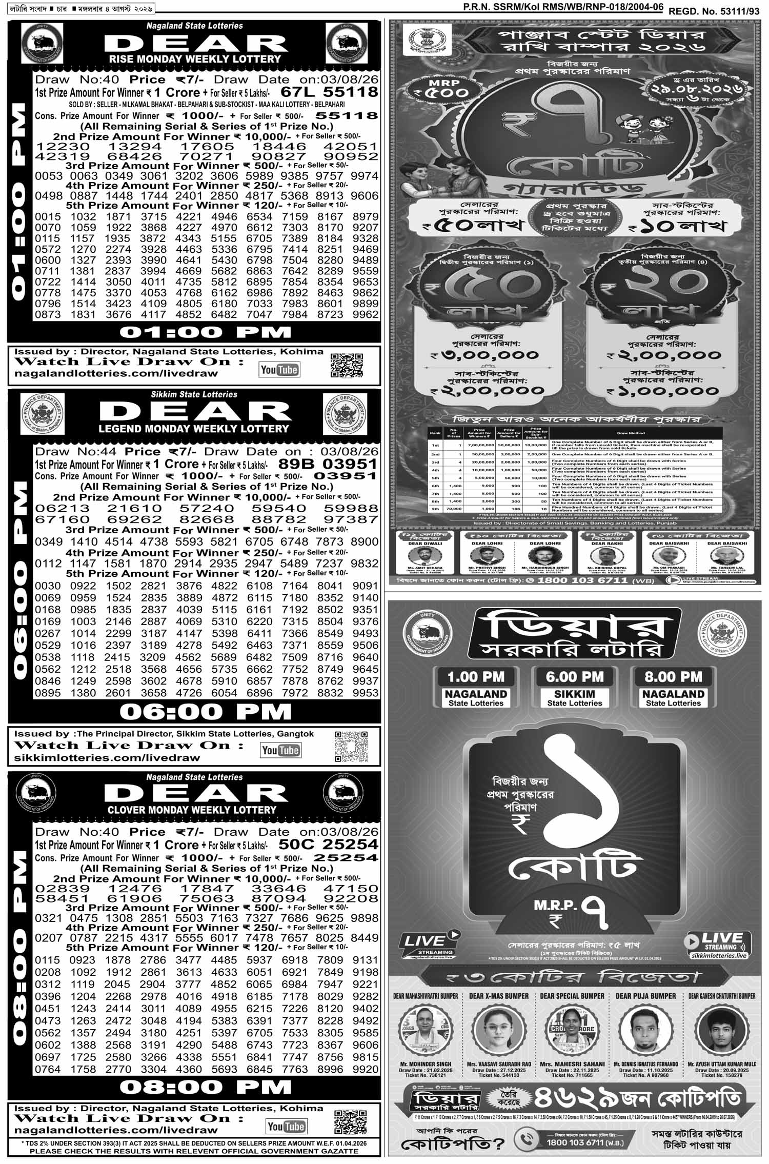 Lottery Sambad E-Paper 04 August 2026