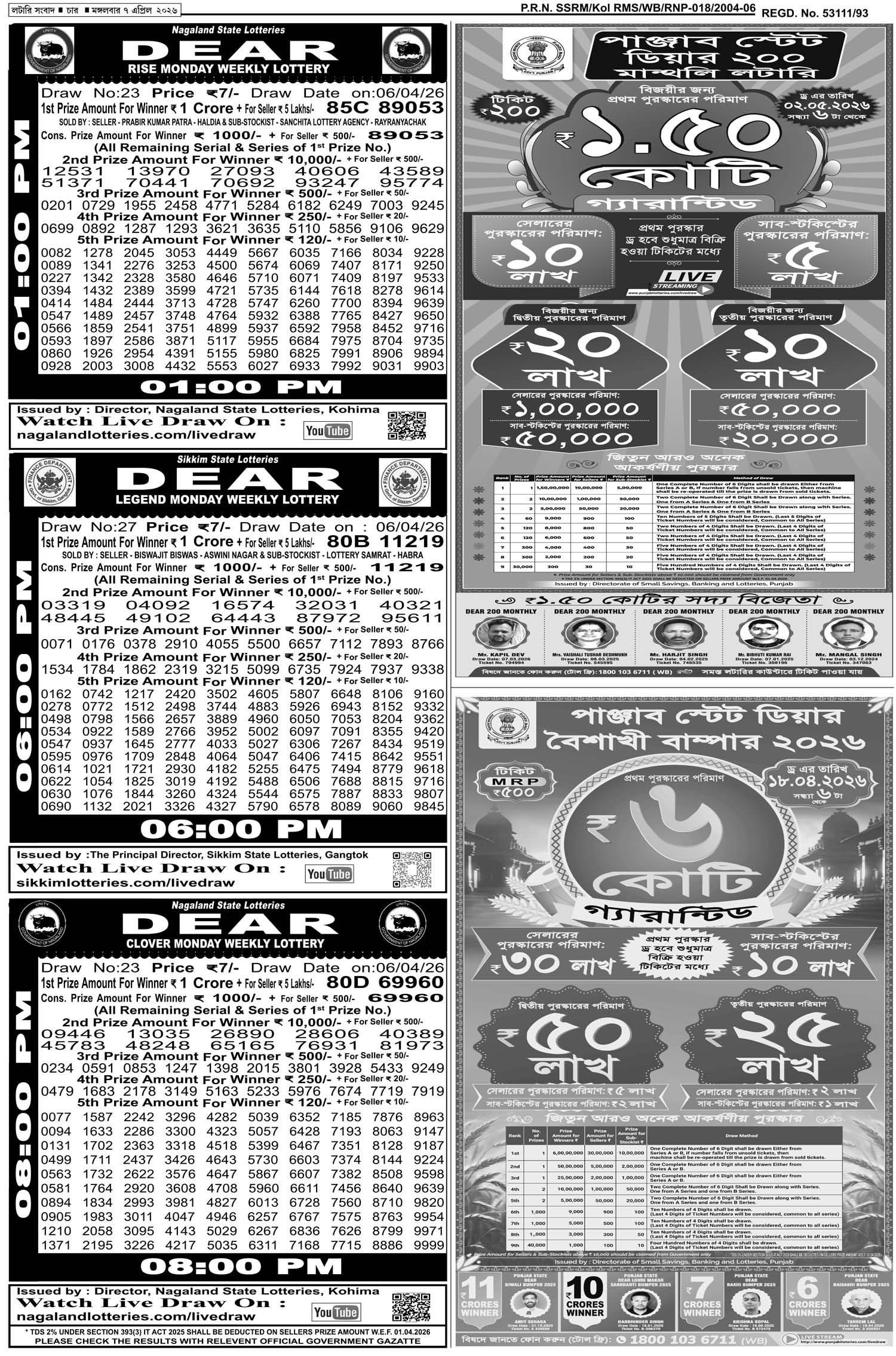 Lottery Sambad E-Paper 07 April 2026