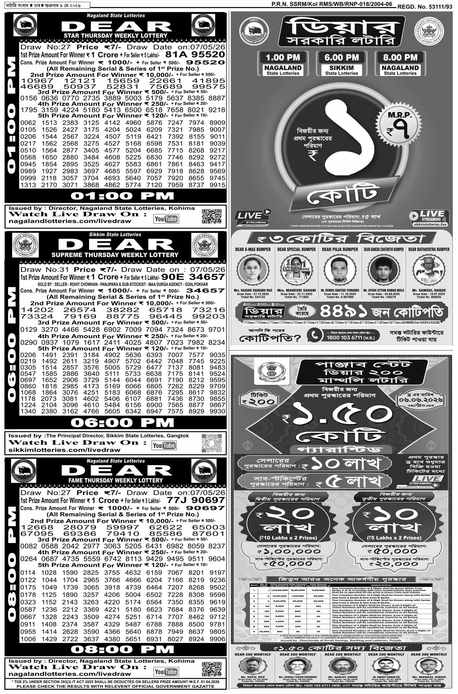 Lottery Sambad E-Paper 08 May 2026
