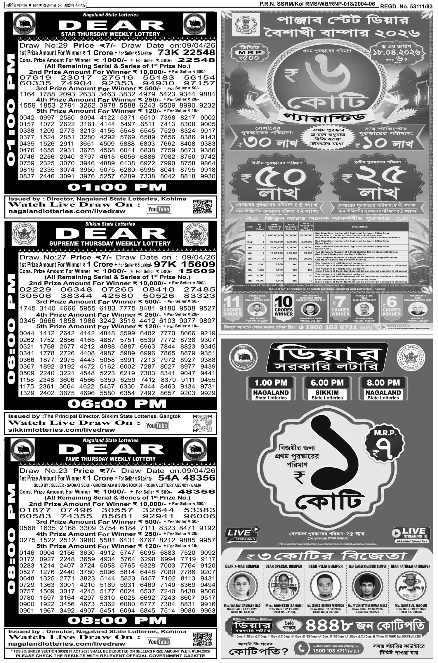 Lottery Sambad E-Paper 10 April 2026