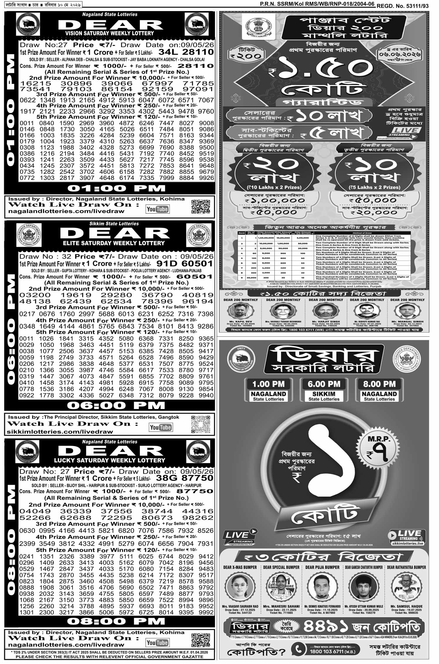 Lottery Sambad E-Paper 10 May 2026