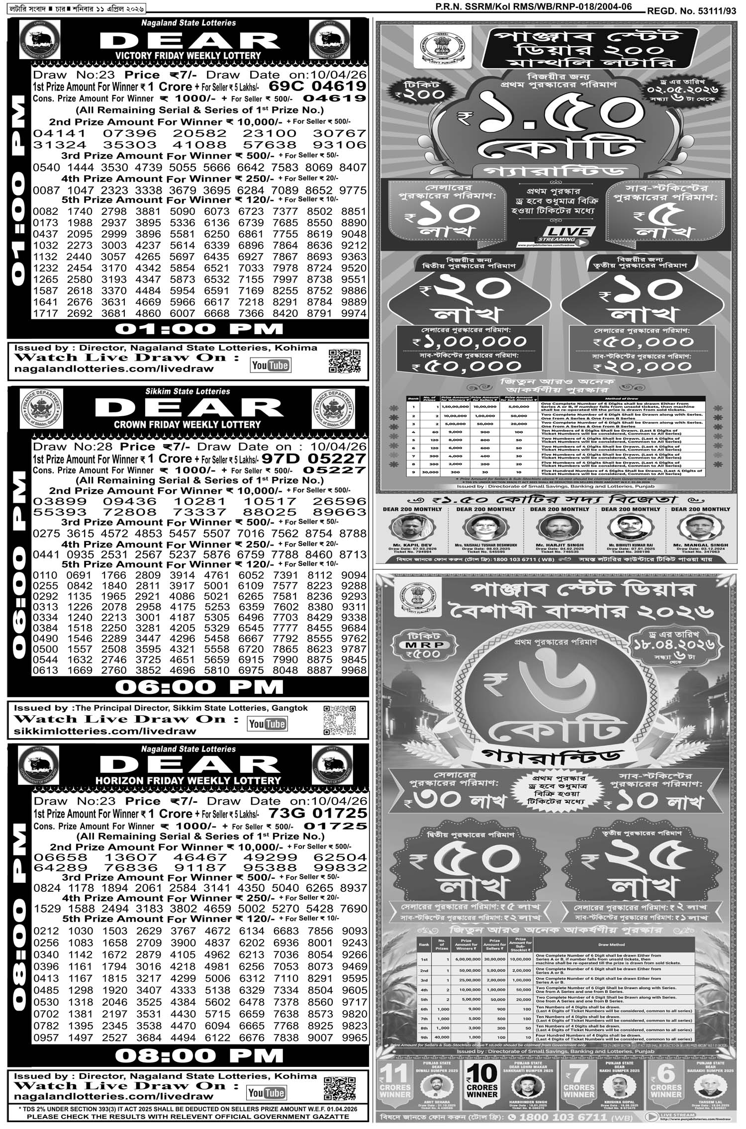 Lottery Sambad E-Paper 11 April 2026