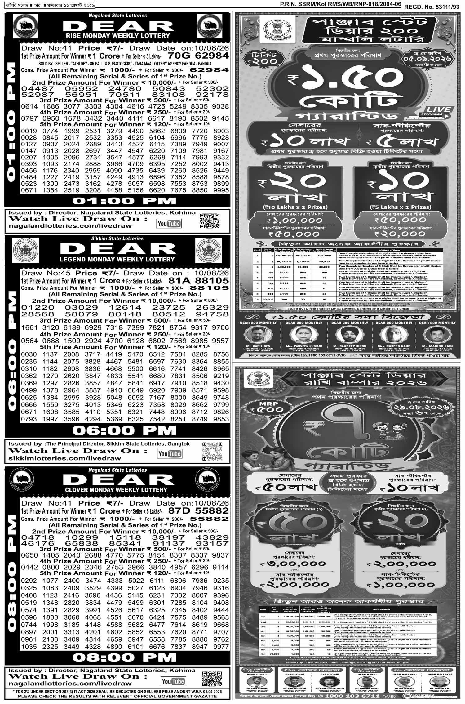 Lottery Sambad E-Paper 11 August 2026