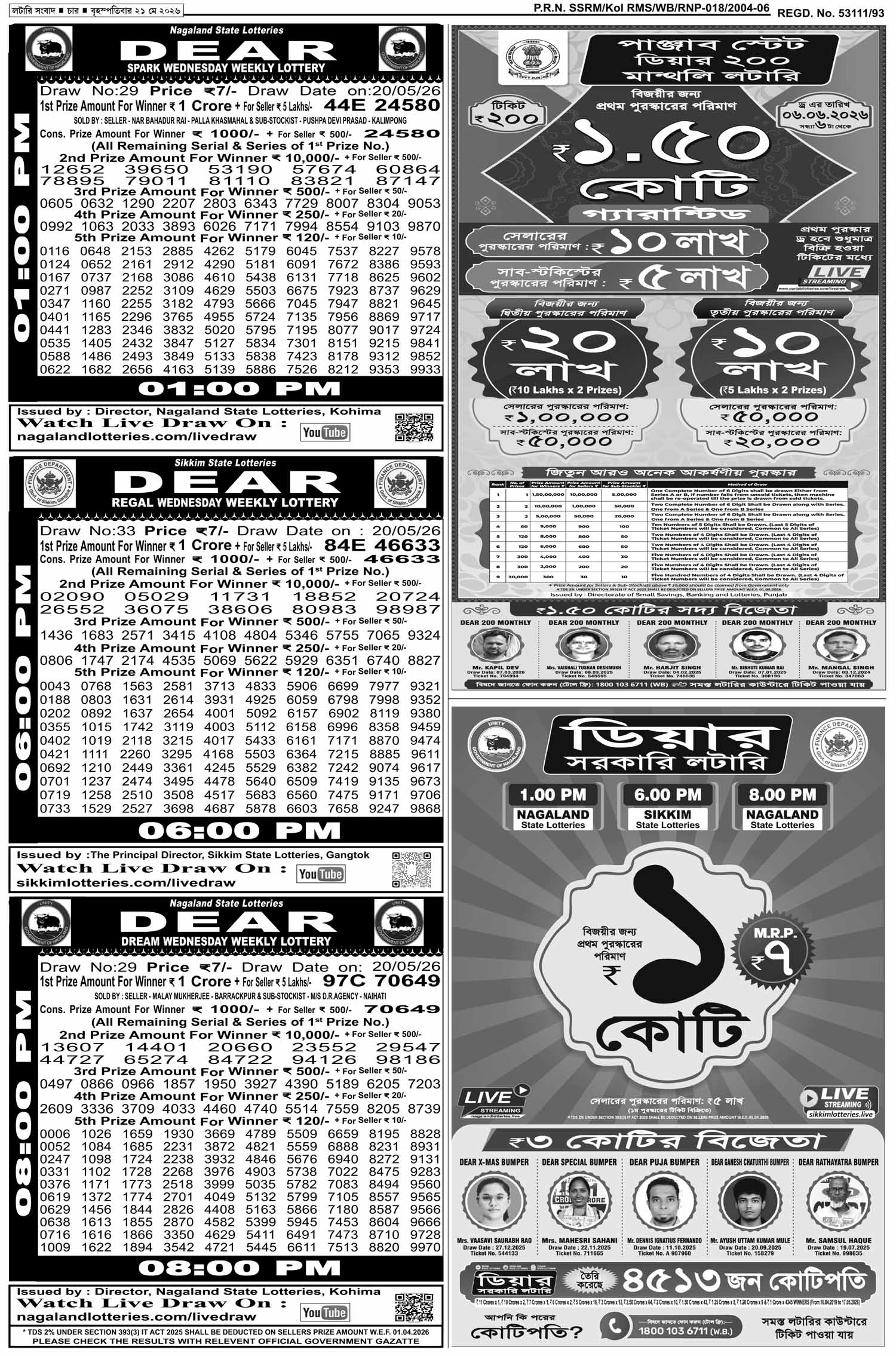 Lottery Sambad E-Paper 21 May 2026