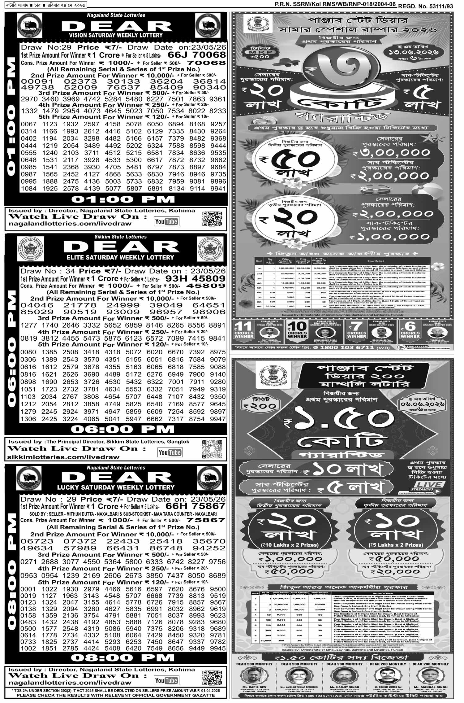 Lottery Sambad E-Paper 24 May 2026