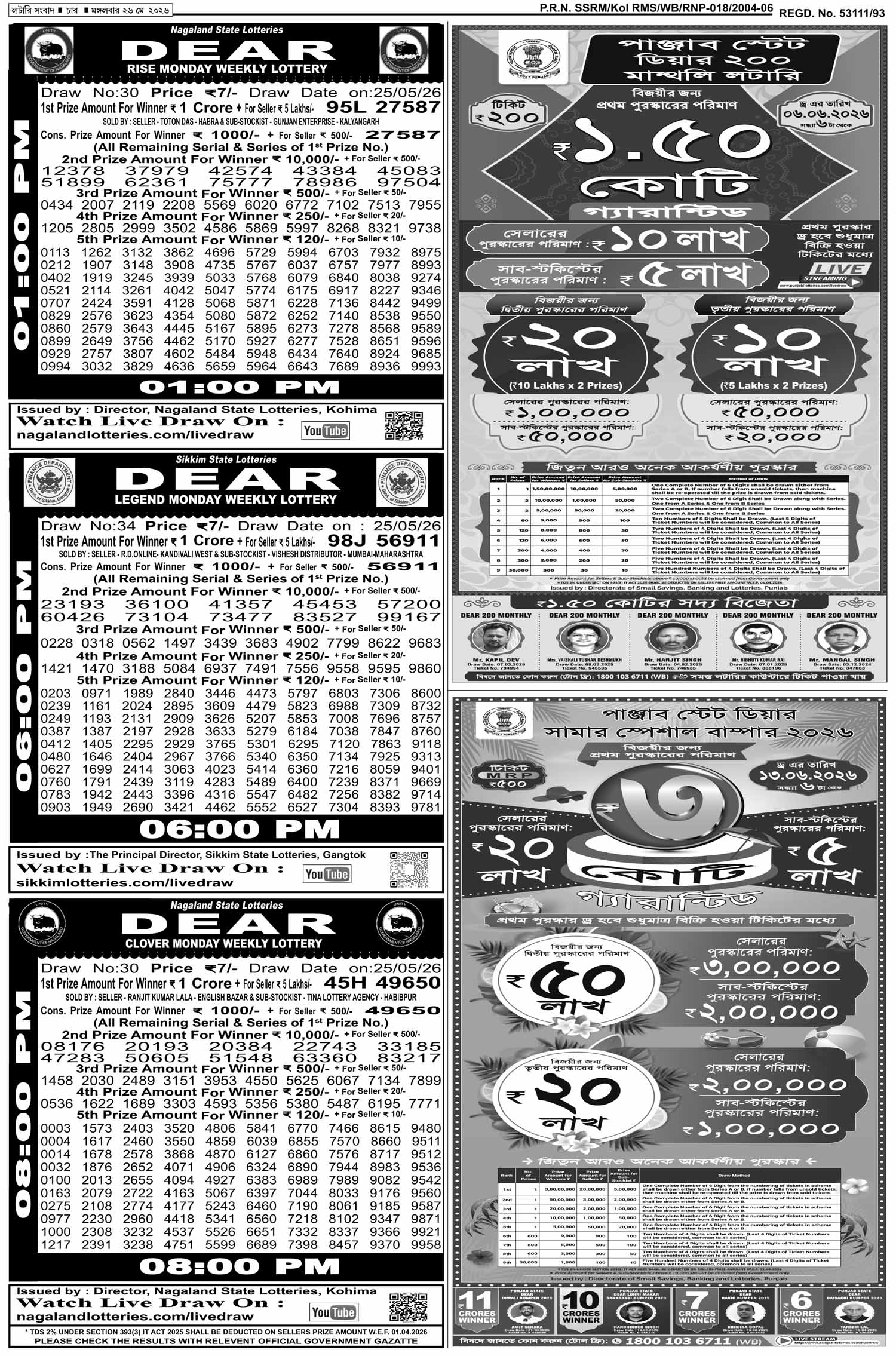 Lottery Sambad E-Paper 26 May 2026